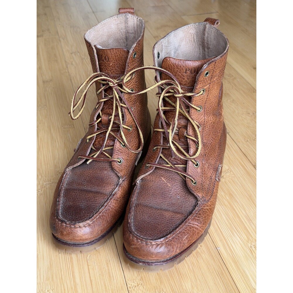 Vintage Ralph Lauren Brown Leather Ranger Boots Mens Size 11 D Cabin Lumberjack